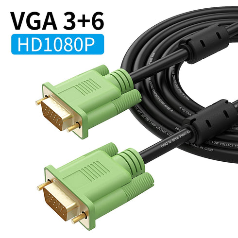 XXONE 30ft VGA Cable, VGA to VGA HD15 Monitor Cable for PC, Laptop, TV, Projector