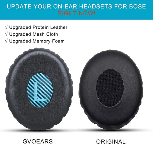 GVOEARS Ear Pads for Bose On-Ear 2 Headphones, OE2/OE2i/SoundTrue/SoundLink, Durable Blue Cushion Pads.