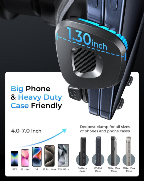 MRGLAS 2026 Upgraded Phone Holders for Your Car with New Metal Hook Clip, Handy Air Vent Cell Phone Car Mount [One Hand