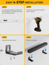 MUAKIOY (2 Sets) 3.4" 5.8" Soundbar Mount, Speaker Wall Mount Brackets Under TV, Heavy Duty Sound Bar Shelf Mounting