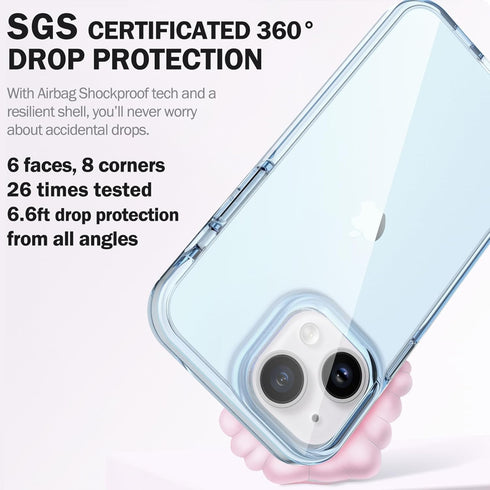 ArtsEvo iPhone 14 & 13 Case, Light Blue, 6.6ft Drop Protection, Full Body Screen & Camera Protection.