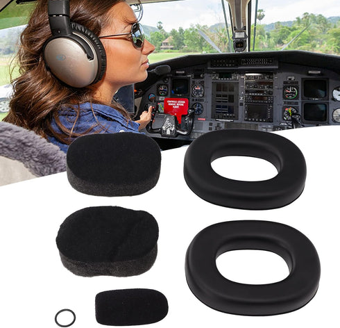 Replacement Ear Pads for Aviation Pilot Headphones - Noise Reduction Earmuffs for David Clark, Avcomm, Pilot USA, Soft