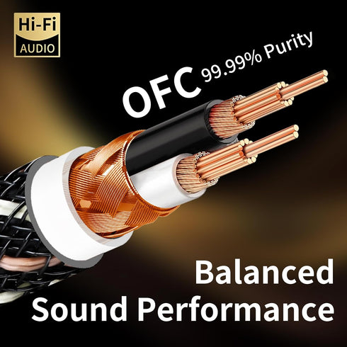 3.28ft 3.5mm,15 AWG,4N Stereo(3.28ft/1m) Audiophile HiFi Audio RCA Cables-RCA to OFC Core,Gold-Plated Plug,with Nylon