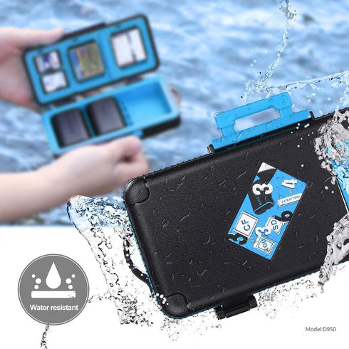 LENSGO Camera Battery Memory Card Case, Water-Resistant Hard Protector for 3 Batteries, 3 XQD, 3 CF, 6 SD