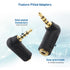 Cable Matters 2-Pack TRRS Right Angle 3.5mm Adapter, 90 Degree Audio Adapter in Black.
