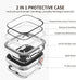 2 in 1 Waterproof Bling Case for Apple Watch 44mm, Glitter Diamond Rhinestone Bumper Face Cover for SE Series 6/5/4