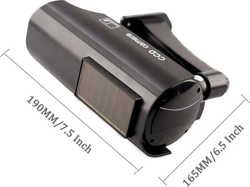 Solar Powered Bullet Dummy Fake CCTV Dome Camera with Flashing Red LED Light & Warning Security Alert Sticker