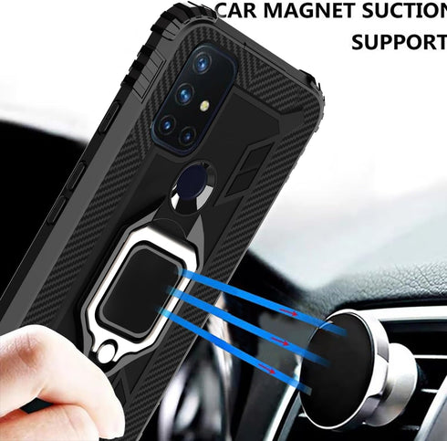 Asuwish OnePlus Nord N10 5G Case, with Screen Protector, Slim Ring Holder Stand Hard Hybrid Rugged Cell Accessories,
