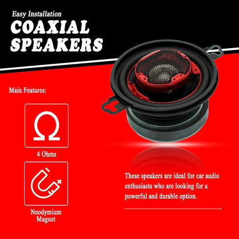 MB Quart XK2-108 3.5-Inch 140 Watt 2-Way Coaxial Speaker System for Superior Car Audio Performance