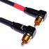 CESS-137-1f Right Angle RCA Preamp Jumpers Male to Male Patch Cable, 2 Pack (1 Foot)