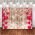 Red Love Heart Valentine's Day Vintage Rustic Wood Theme Photography Backdrops 7x5ft for Parties