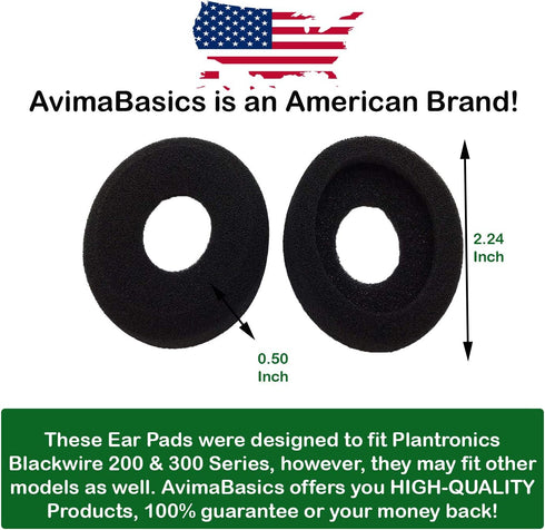 AvimaBasics 88225-01 Spare Ear Pads, Premium Foam Earpads for Plantronics Blackwire C210, C220, C310, C320