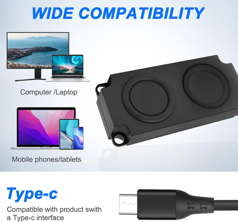 XMSJSIY 3W Phone-1 USB Type C Computer Speaker Laptop Speaker Portable Plug-in External Speaker for Desktop PC Laptop