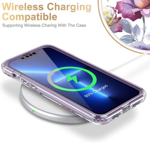 Esdot iPhone 13 Pro Max Case with Built-in Screen Protector, Military Grade Cover with Fashion Designs