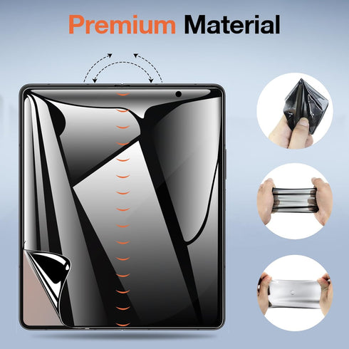Fotbor Privacy Screen Protector for Samsung Galaxy Z Fold 6, Includes 2X Anti-Spy Film and Tempered Glass Protectors