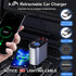 Retractable Car Charger 4 in 1 USB C Fast Charger with Dual Type-C Cables (31.5 inch) and 2 Charging Ports Compatible