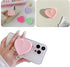 Vilbocr 2PCS Heart-Shaped Silicone Mobile Phone Grip Stand, Collapsible Cellphone Finger Grip Holder for Smartphone