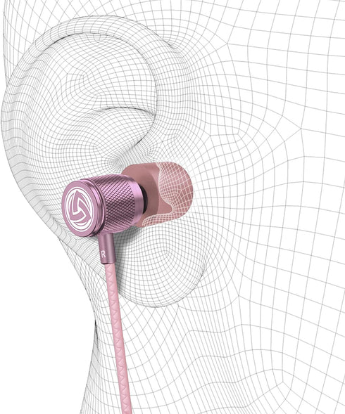 LUDOS ULTRA Wired Earbuds - in-Ear Headphones with Microphone, Noise Isolating Ear Buds, Memory Foam for iPhone,