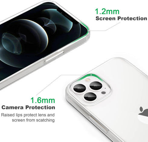 Clear Compatible Case for iPhone 12 Pro Max, Transparent Soft Shockproof Protective Slim Thin Bumper Cover