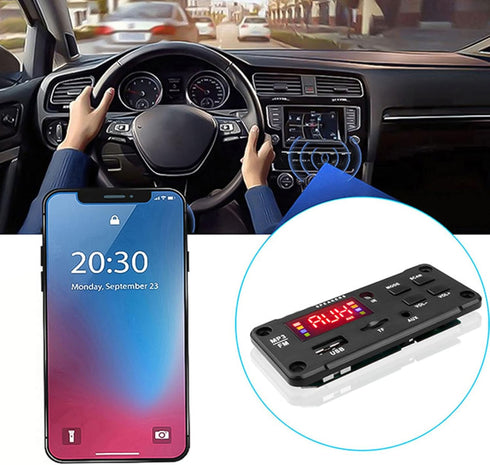 DC 6V 12V Bluetooth Decoder Board,KIMISS Bluetooth 5.0 MP3 Decoder Module ABS Digital Display Decoding Wireless Audio Receiver Module with Remote Control by KIMISS