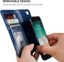 Bocasal Wallet Case for iPhone SE (2022/2020)/8/7 - PU Leather Magnetic Detachable Kickstand, Shockproof, Blue