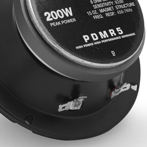 Pyle 5 Inch Woofer Driver - Upgraded 200 Watt Peak High Performance Mid-Bass Mid-Range Car Speaker, Black