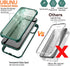 UBUNU for iPhone 12 Pro Max Case with Screen Protector, 360 Full Body Protection Dual Layer Clear Cover, Green