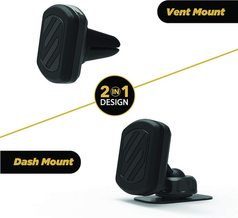 Scosche MAGDV-XTSP1 MagicMount Magnetic Dashboard Phone Mount and Vent Mount for Car, Universal Cell Phone Holder