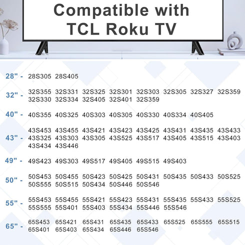 Yaotieci 28" 32" 40" 43" 49" 50" 55" 65 inch Set Upgraded Base Stand for TCL Roku TV Legs, TV Legs for TCL Roku TV