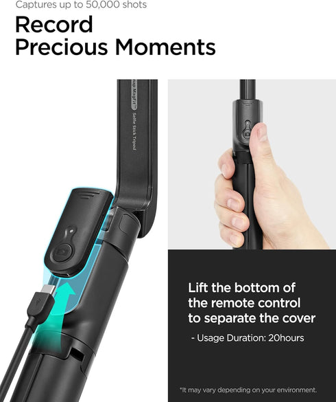 Spigen S580W (MagFit) MagSafe Selfie Stick Tripod Stand with Bluetooth Remote Control, 47" Extendable for iPhone 16 15