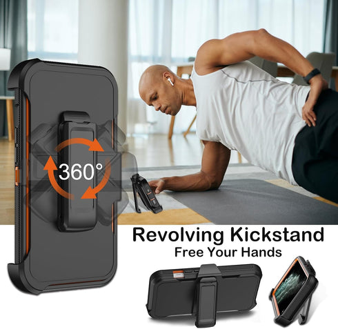 Shop iPhone 11 Pro Max Case (6.5") - Heavy Duty, Military Grade, Shockproof, with Belt Clip Holster & Screen Protector