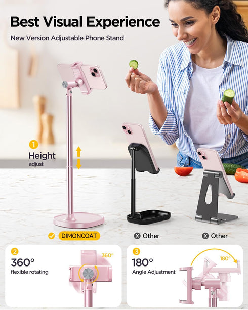 DIMONCOAT 17 16 15 Cell Phone Stand for Desk, Stocking Stuffers Gifts for Teens Girls Boys AdultsPhone Holder Angle