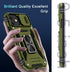 DEERLAMN Military Grade Shockproof Case for iPhone 11, with Slide Camera Cover + Screen Protector (2 Packs), Olive Green