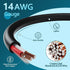 Elecan Pro Series 14/2 Outdoor Speaker Wire Cable 150 Ft 14 Gauge AWG, Direct Burial CL3 CL2 Rated for Home Theater