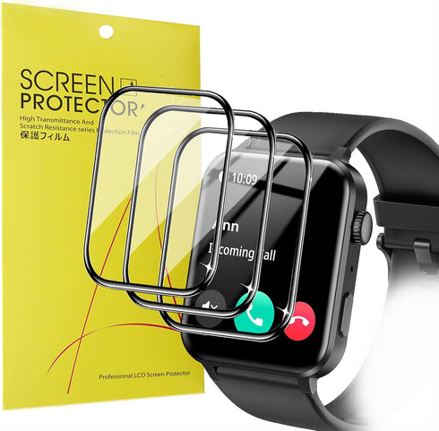 Compatible for IOWODO R30 Pro Smart Watch Screen Protector (3 Pack) - 3D Full Coverage PET Soft Film