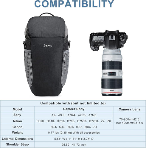 S-ZONE DSLR/SLR Camera Bag - Waterproof Camera Case for Photographers Holster Compatible with Nikon Canon Sony