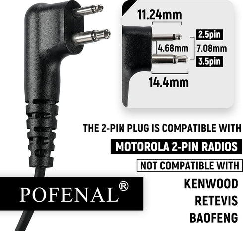 RDM2070D CLS1110 CLS1410 Single-Wire Walkie Talkie Earpiece Compatible with Motorola CP200 GP2000 XU1100 PRO1150 MU12