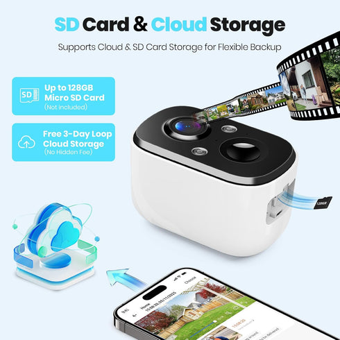 Techage 2K 2-Way IP66 Security Cameras Wireless Outdoor, Battery Powered WiFi Cameras for Home Security with AI Motion