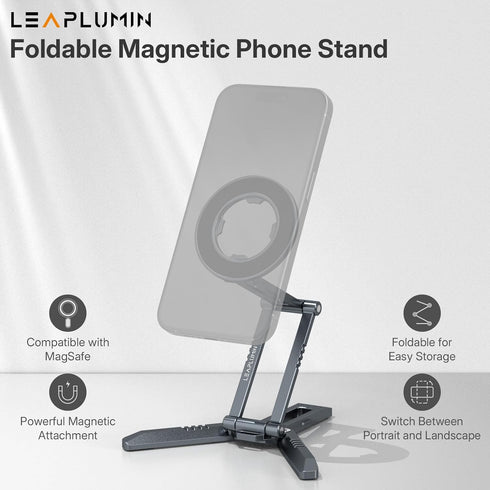 Leaplumin 15-12 360 2-in-1 105g Magnetic iPad Tripod Stand Universal for iPad Pro/Air/Mini & iPhone Series | Rotation