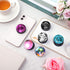 6 Pieces Plastic Disco Crystal Phone Grip - Collapsible Adhesive Foldable Expanding Finger Stand Holder.