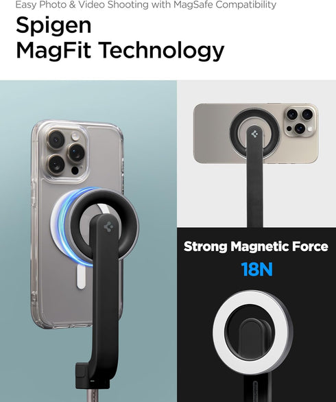 Spigen S571W (MagFit) MagSafe Selfie Stick Tripod Stand with Bluetooth Remote Control, Compatible with MagSafe Phones