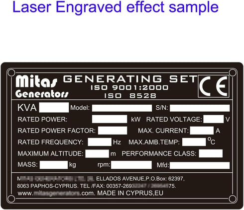 Anodized Aluminium Laser Engraved Mount Metal Plate Etching Sheets 100X50mm Round Corner with Adhesive