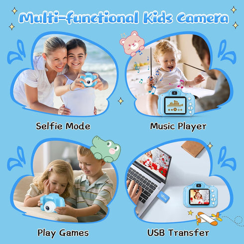 GPOSY Kids Camera for Boys and Girls, Digital 1080P HD Video Recorder, Christmas Birthday Gift with 32GB SD Card