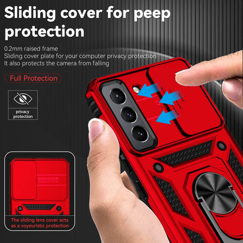 SunStory Samsung Galaxy S22 5G Case with HD Screen Protector, Kickstand & Slide Camera Cover, Military-Grade Protection