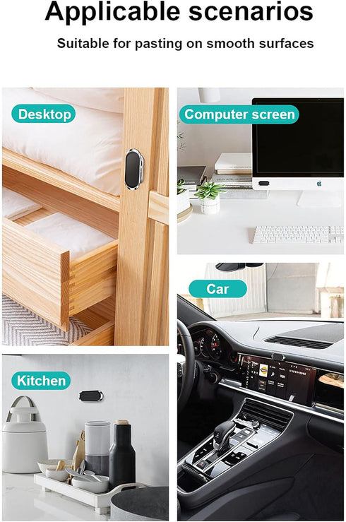 TUKEFEV 2 Pack, 360 Magnetic Phone Holder Rotating Universal Car Mount, Compatible with Smartphones, Suction Shell