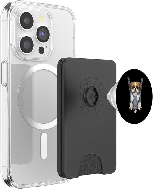 Shih Tzu Puppy Lover PS Funny Shih Tzu Puppy In A Baby Carrier. Dog Lover PopSockets PopWallet for MagSafe