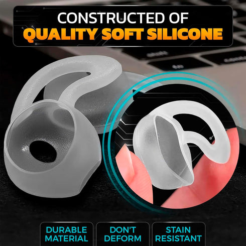 Apple AirPods Silicone Earbud Replacement Tips - 4 Pairs Anti-Slip Ear Hooks & Covers for Secure Fit.