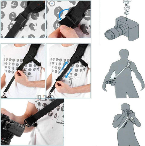 WANBY Padded Shoulder Neck Strap Quick Release Sling Belt for DSLR SLR Cameras