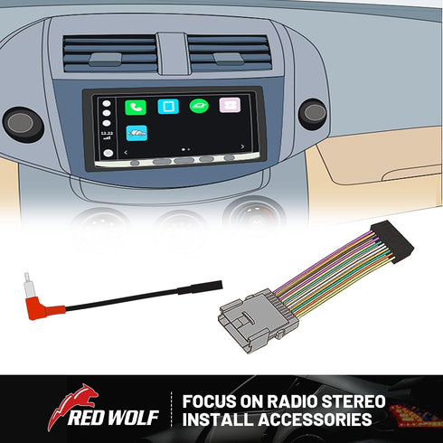 2002-2008 RED WOLF Stereo Wiring Harness Fit for GMC Envoy Sierra Chevy Silverado Impala Aftermarket Stereo Radio Wire