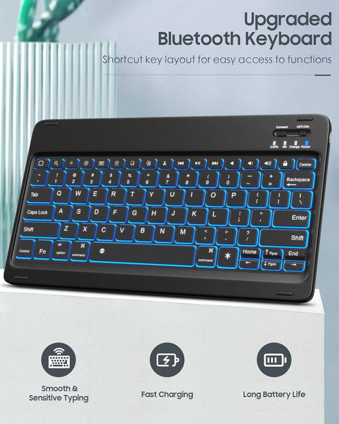 MoKo Keyboard Case for iPad Air 13 Inch with Keyboard M2 2024, Multi-Angle Magnetic Stand Cover, Detachable Bluetooth